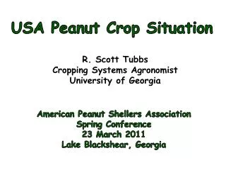USA Peanut Crop Situation