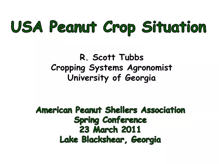 usa peanut crop situation