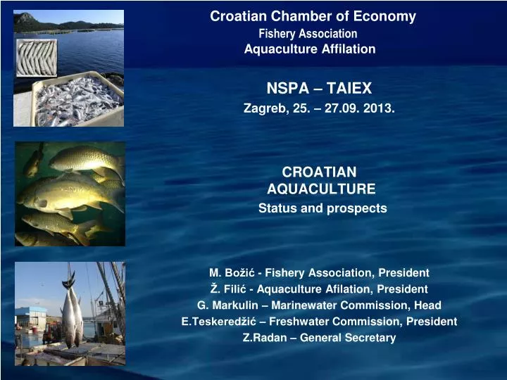 croatian chamber of economy fishery a ssociation aquaculture affilation