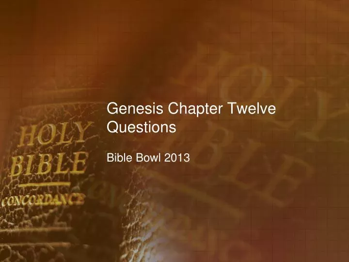 genesis chapter twelve questions