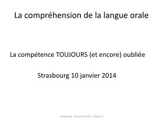 la compr hension de la langue orale