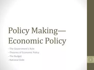 policy making economic policy