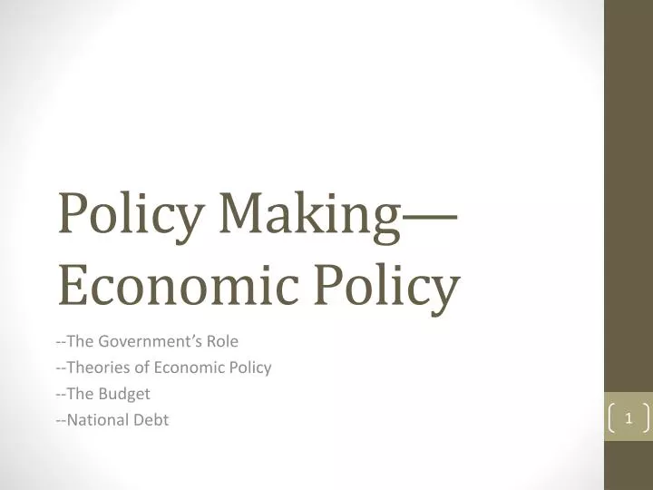 policy making economic policy
