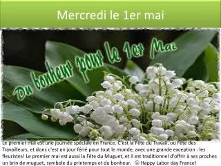 mercredi le 1er mai