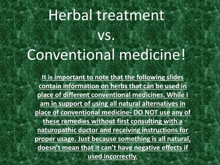 alternative medicine vs conventional medicine