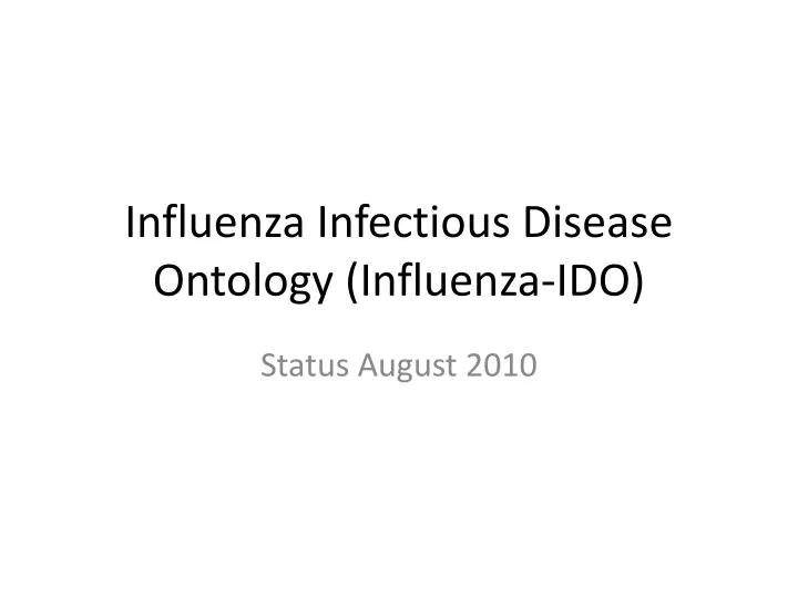 influenza infectious disease ontology influenza ido