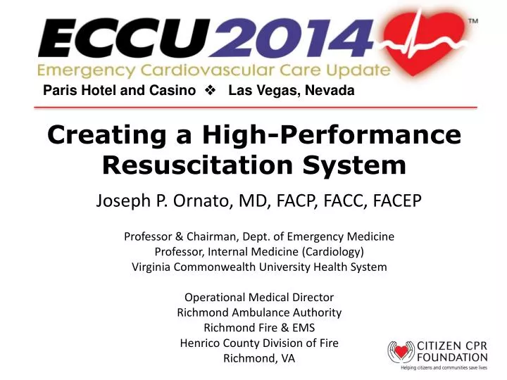 creating a high performance resuscitation system