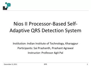 Nios II Processor-Based Self-Adaptive QRS Detection System