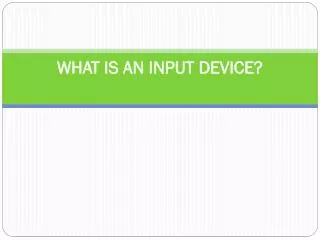 WHAT IS AN INPUT DEVICE?
