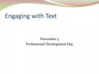 Engaging with Text