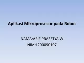 aplikasi mikroprosesor pada robot