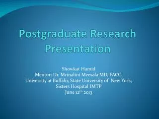 postgraduate research presentation