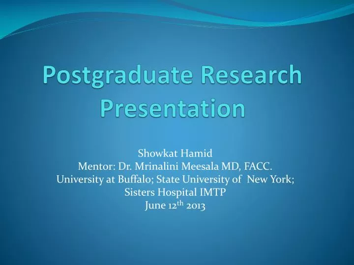 postgraduate research presentation