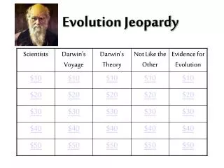 Evolution Jeopardy