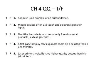 ch 4 qq t f