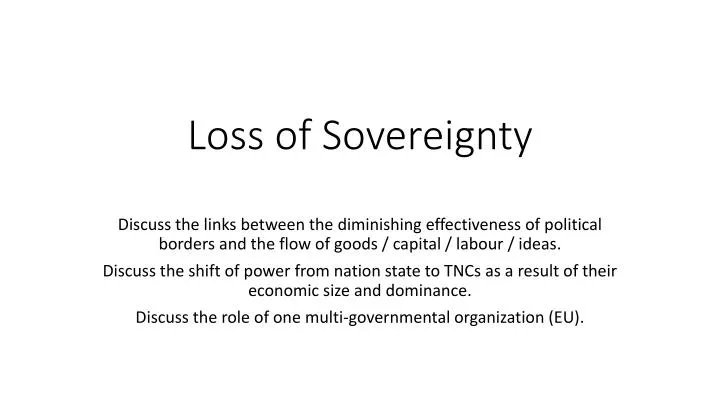 loss of sovereignty