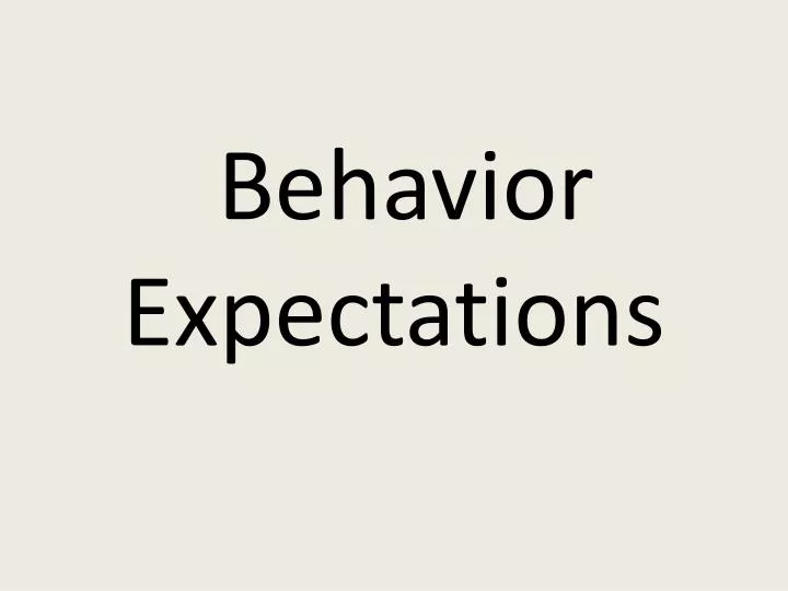 behavior expectations