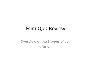 Mini-Quiz Review