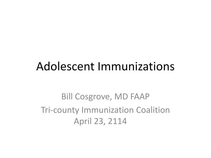 adolescent immunizations