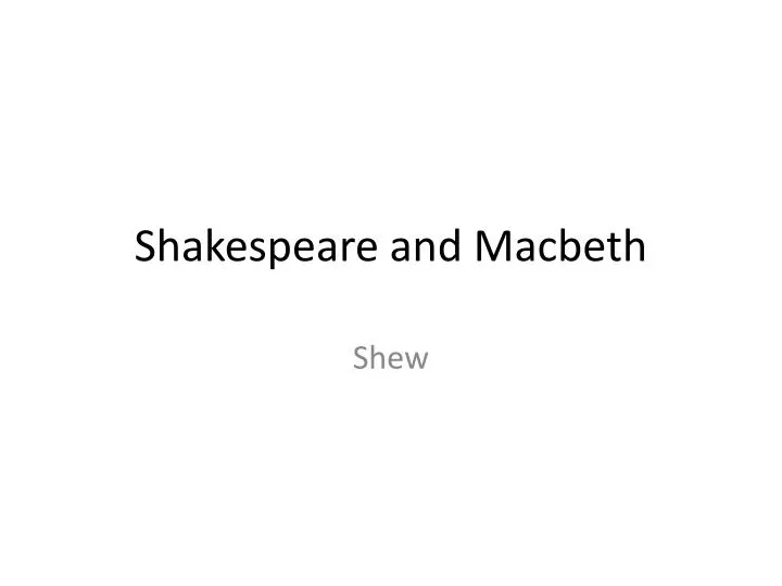 shakespeare and macbeth