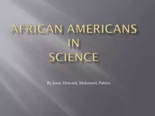 African Americans In Science