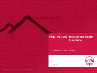 PCE - Part A(2) Medical and Health Insurance