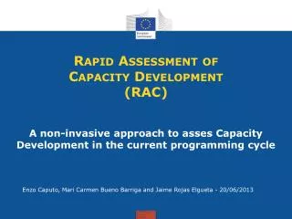Rapid Assessment of Capacity Development (RAC)