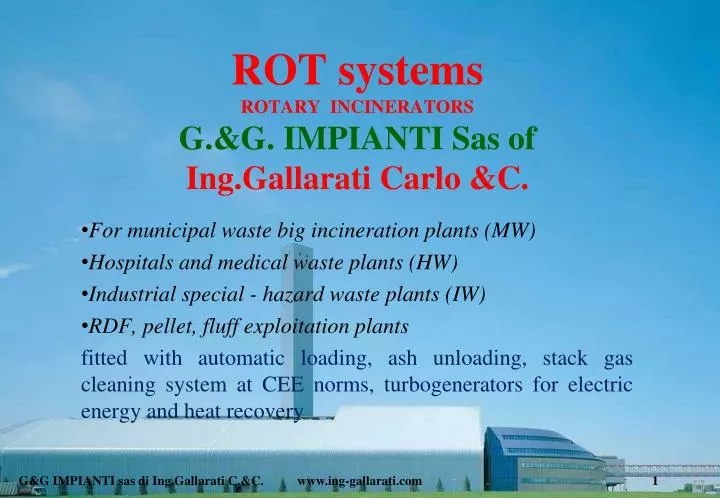 rot systems rotary incinerators g g impianti sas of ing gallarati carlo c