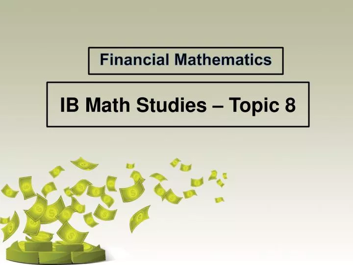 ib math studies topic 8