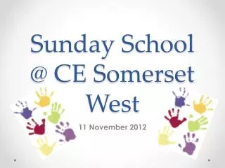 Sunday School @ CE Somerset West
