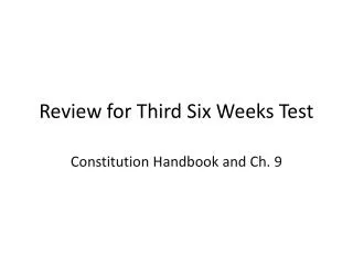 Review for Third Six Weeks Test