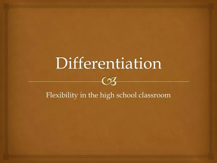 differentiation