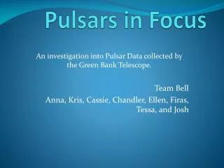 Pulsars in Focus
