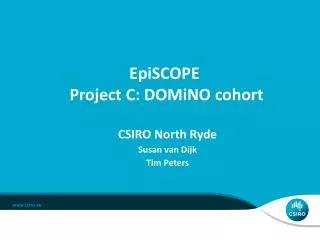 EpiSCOPE Project C: DOMiNO cohort