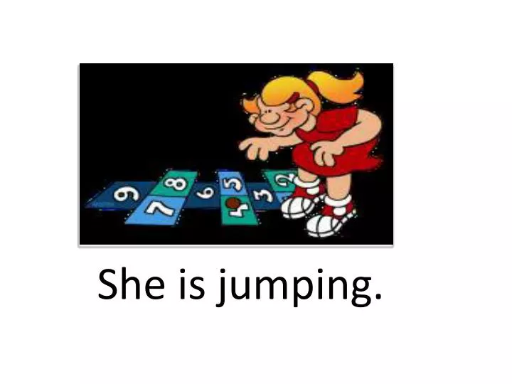 she is jumping