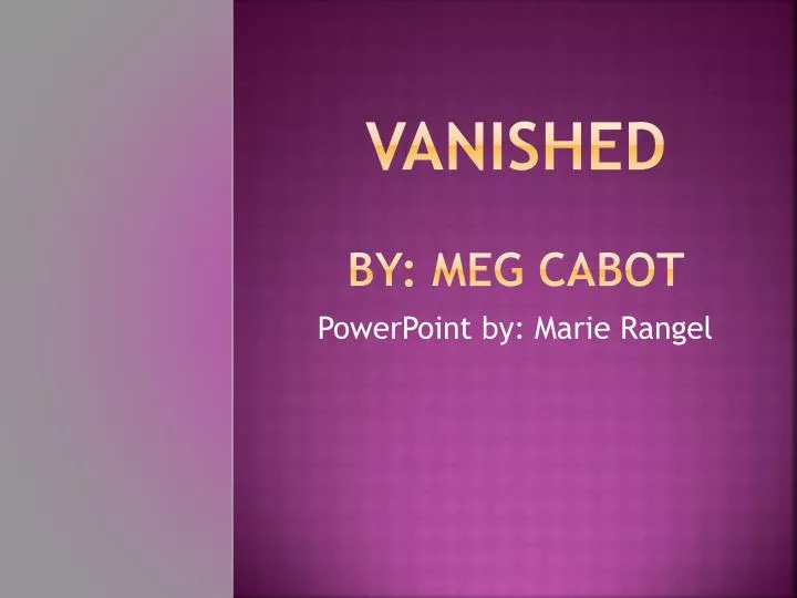 vanished by meg cabot