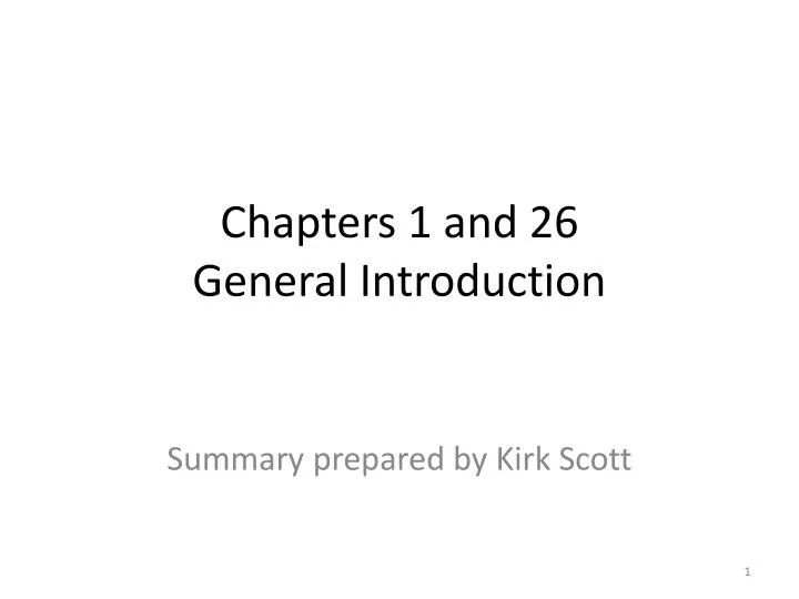 chapters 1 and 26 general introduction