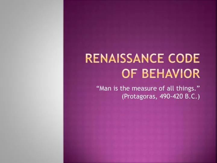 renaissance code of behavior