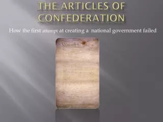 The Articles of Confederation