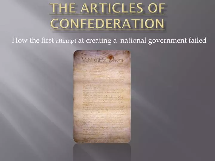 the articles of confederation