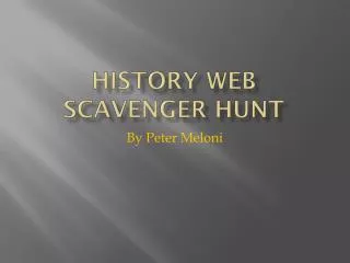 History Web Scavenger Hunt
