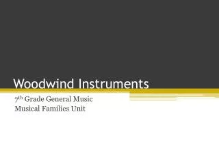 Woodwind Instruments