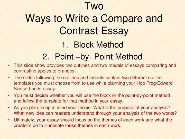two ways to write a compare and contrast essay
