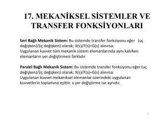 17 mekan ksel s stemler ve transfer fonks yonlari