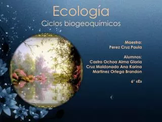 ecolog a ciclos biogeoqu micos