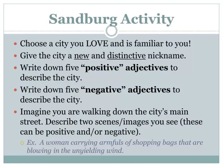 sandburg activity