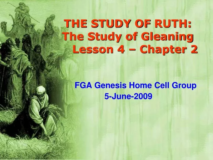 the study of ruth the study of gleaning lesson 4 chapter 2