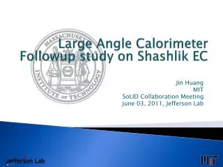 Large Angle Calorimeter Followup study on Shashlik EC