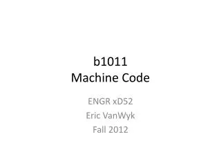 b1011 Machine Code