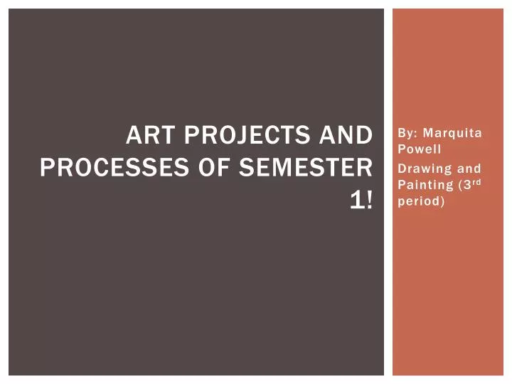 art projects and processes of semester 1